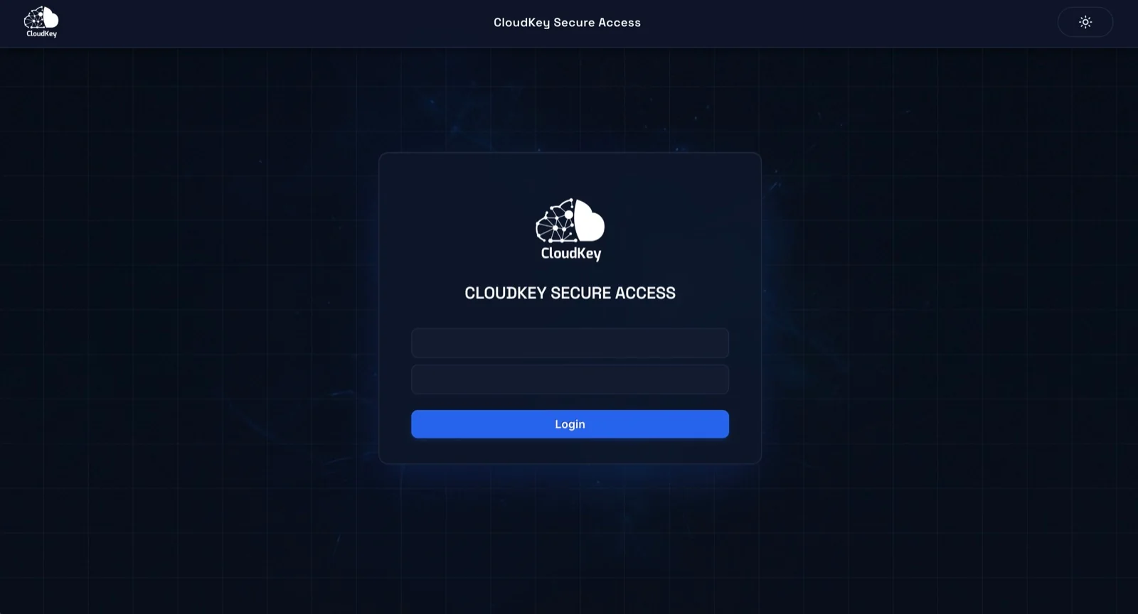 CloudKey privileged access portal sign-in screen