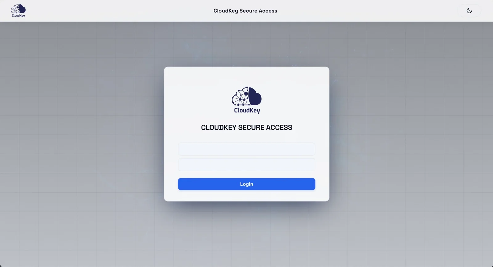 CloudKey privileged access management console sign-in screen, light theme